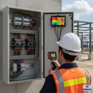Inspeção termográfica em quadros e componentes elétricos