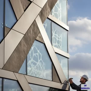 Fachadas com materiais construtivos diversos 